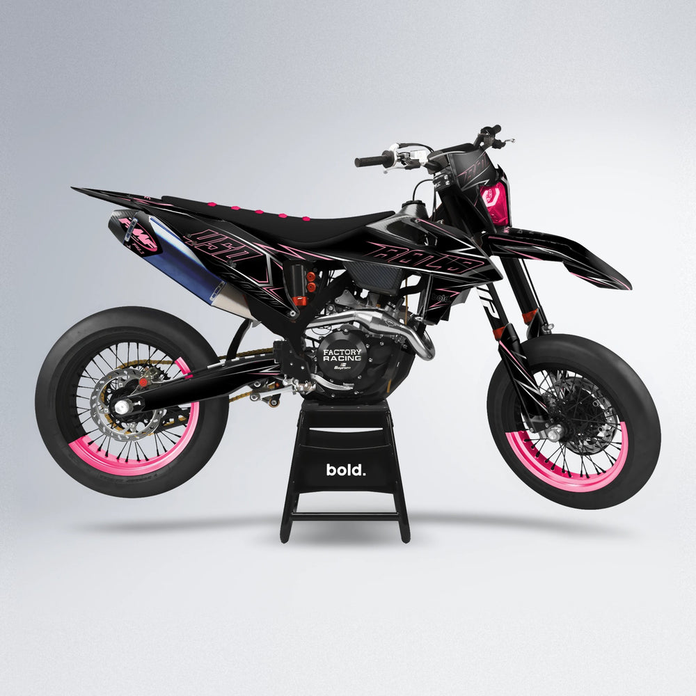 TEMPTATION supermoto graphics kit in Sakura Pink