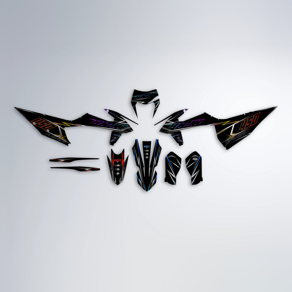 TEMPTATION graphics kit parts layout in Sunset Fade