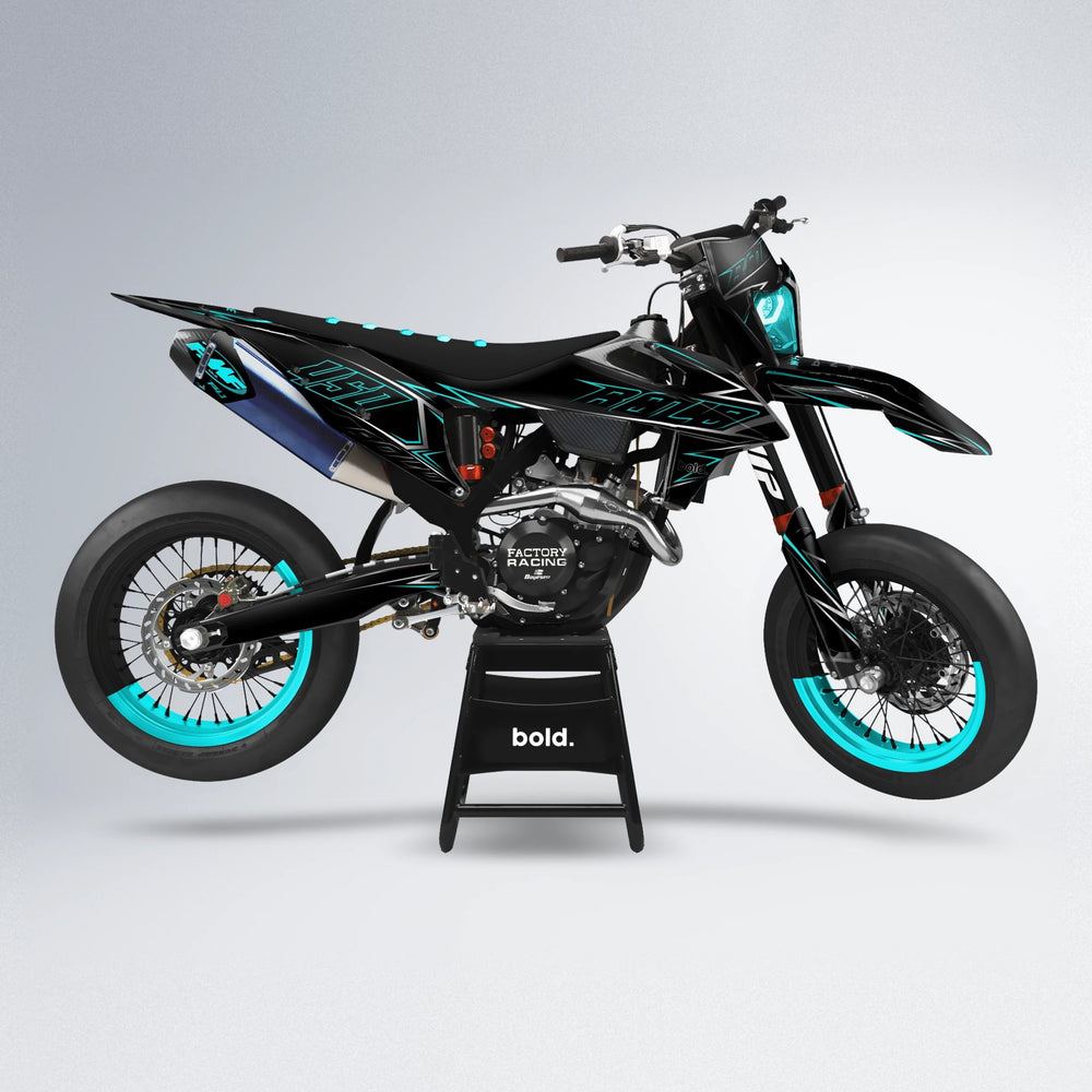 TEMPTATION supermoto graphics kit in Teal