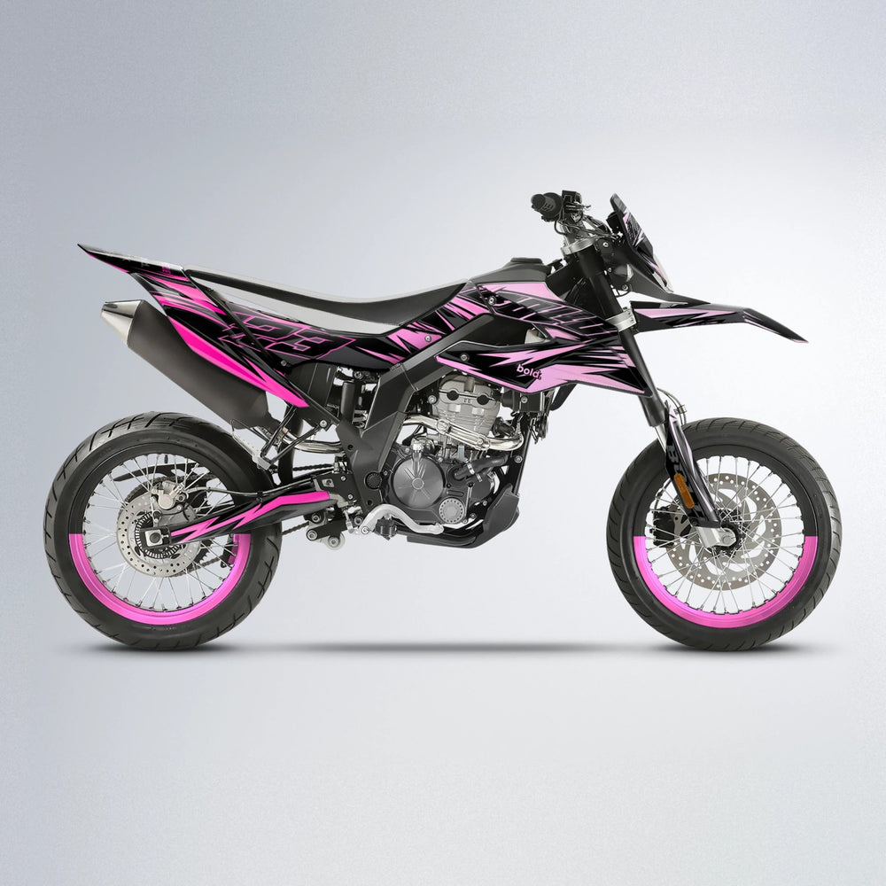 THUNDERSTRUCK Aprilia SX 125 supermoto graphics kit in Flamingo