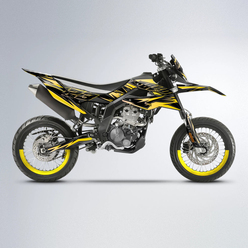 THUNDERSTRUCK Aprilia SX 125 supermoto graphics kit in Yellow