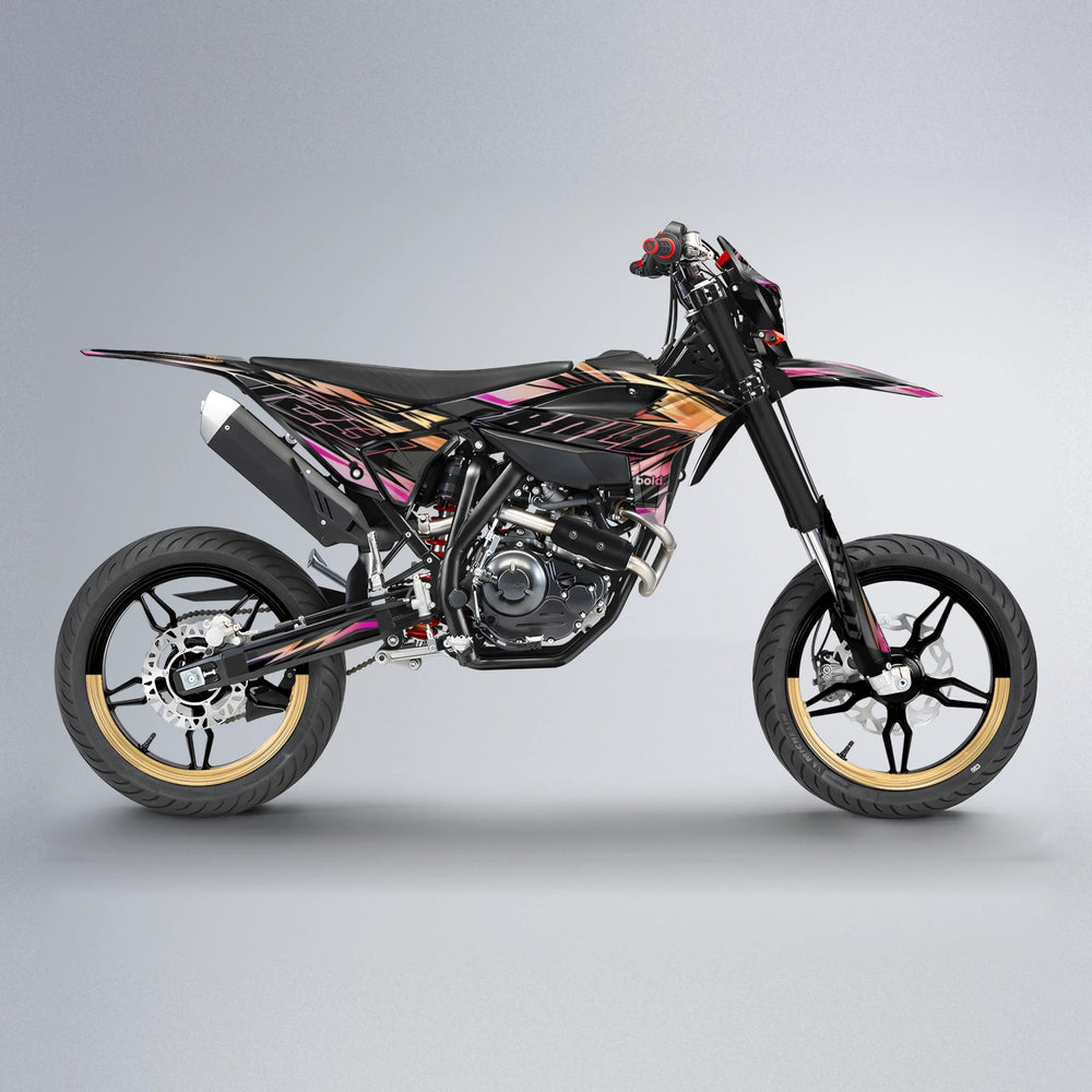 THUNDERSTRUCK Beta supermoto graphics kit in Pink & Yellow