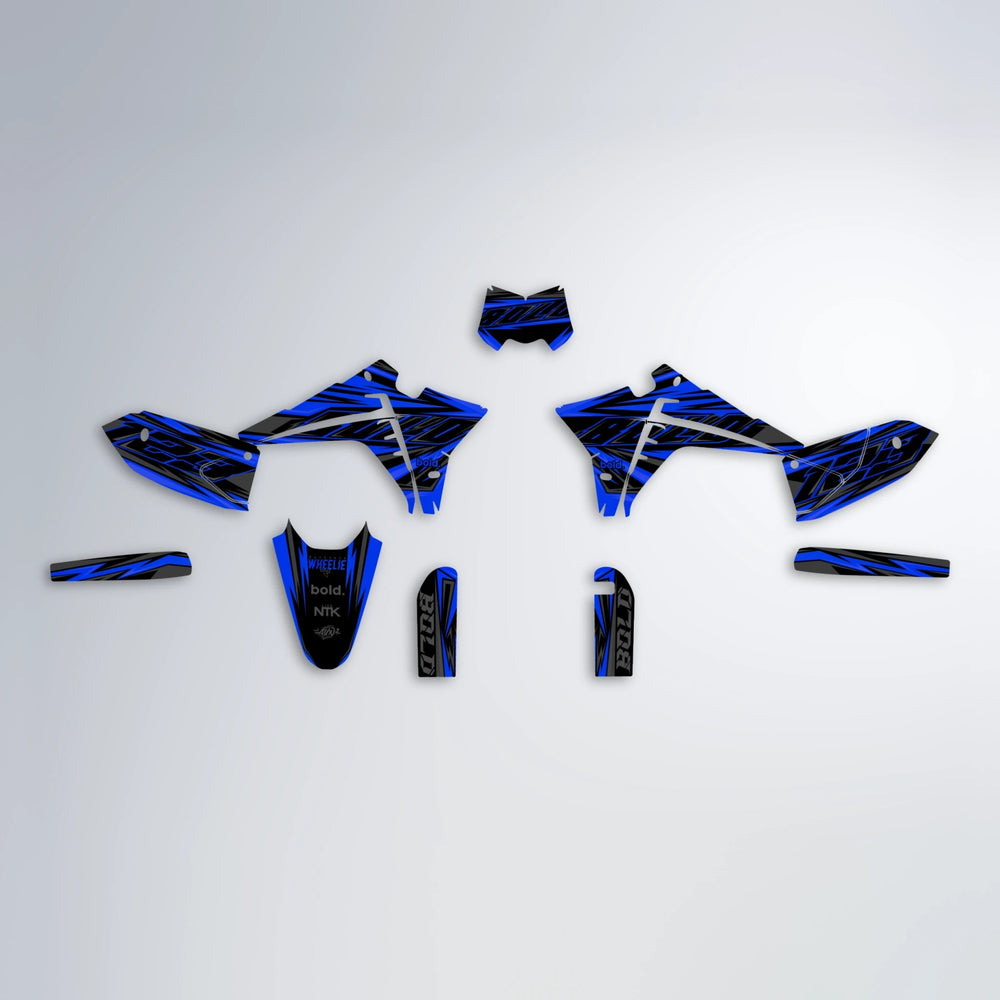 THUNDERSTRUCK Fantic graphics kit parts layout in Blue