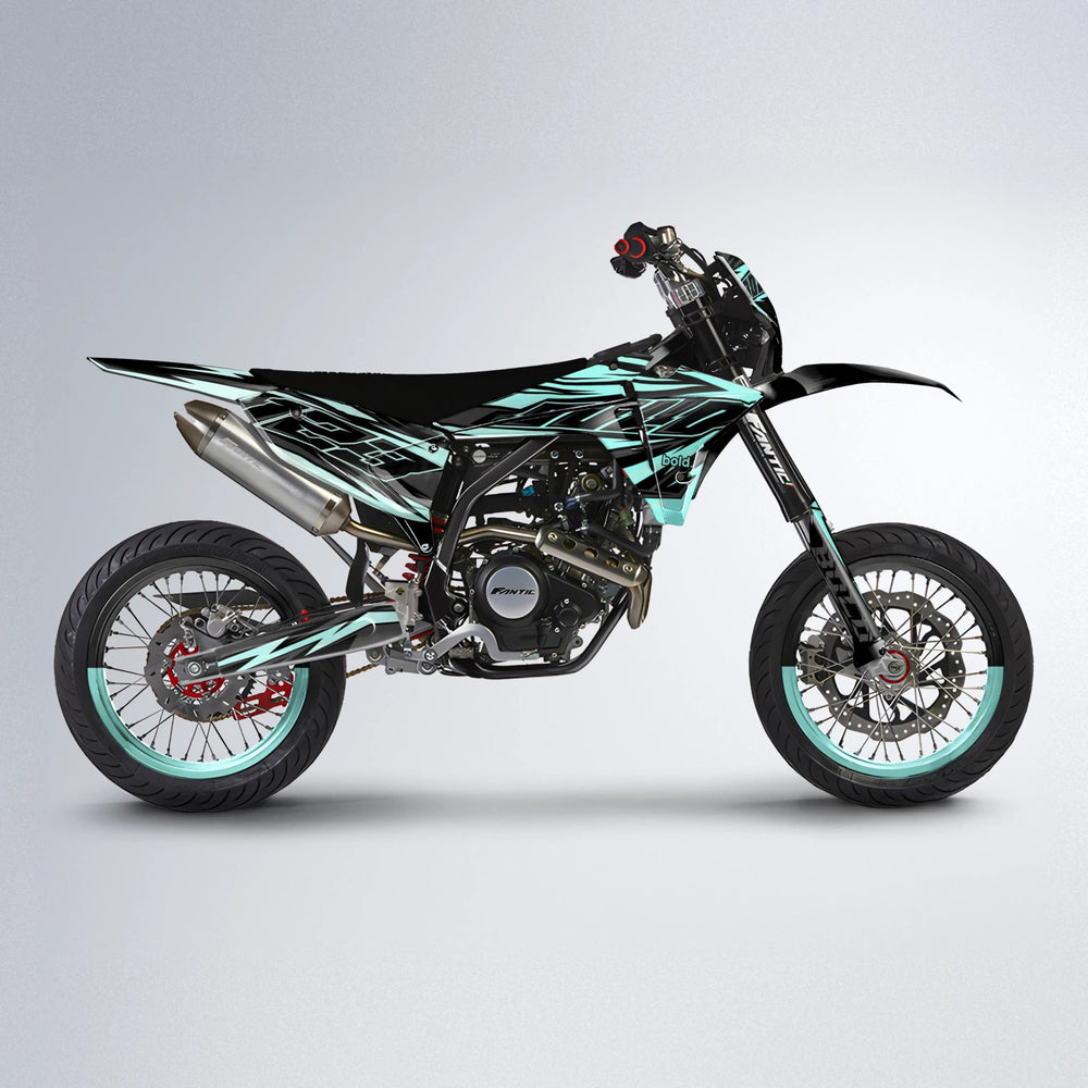 THUNDERSTRUCK Fantic supermoto graphics kit in Mint