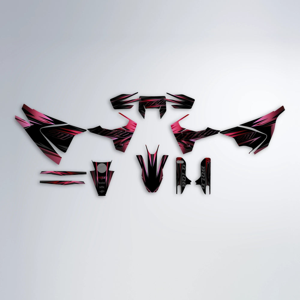 THUNDERSTRUCK Husqvarna 701 graphics kit parts layout in Black & Red