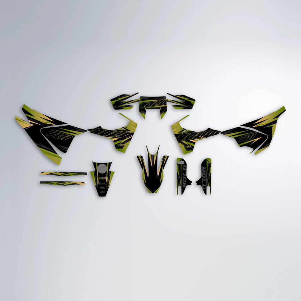 THUNDERSTRUCK Husqvarna 701 graphics kit parts layout in Olive