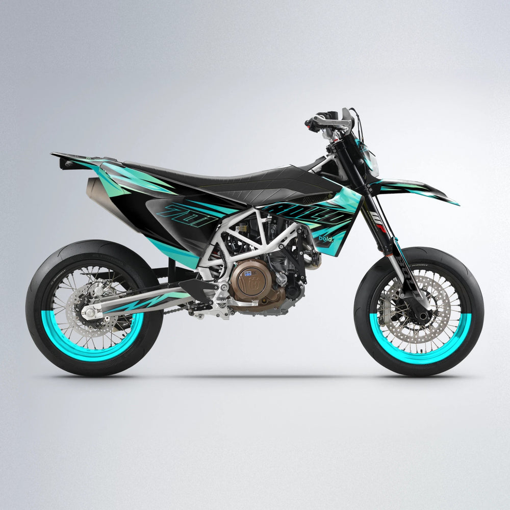 THUNDERSTRUCK Husqvarna 701 supermoto graphics kit in Teal