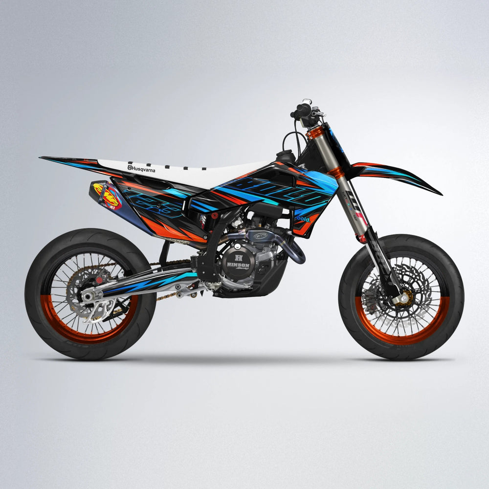 THUNDERSTRUCK Husqvarna FE/TE supermoto graphics kit in Custom Colour
