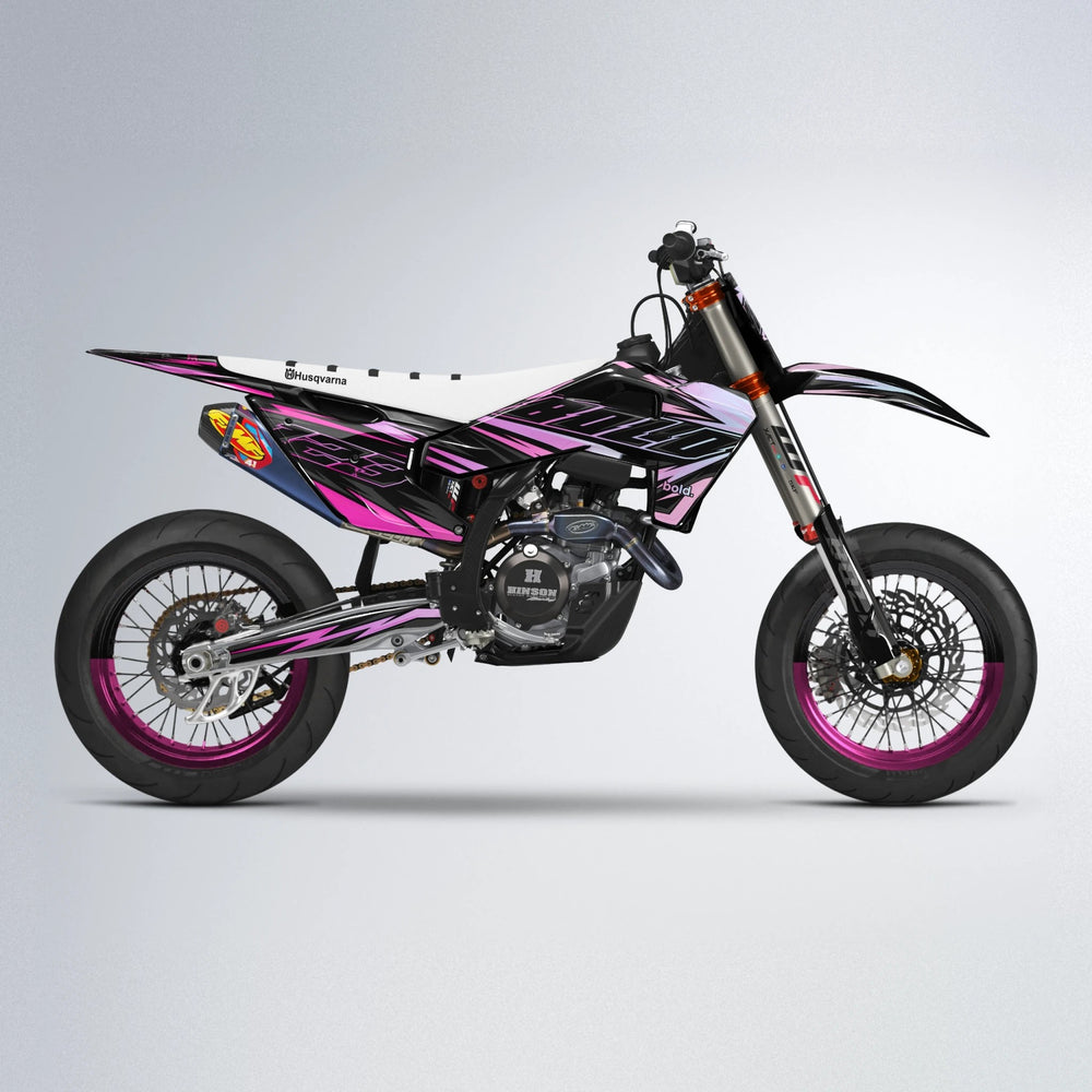 THUNDERSTRUCK Husqvarna FE/TE supermoto graphics kit in Flamingo