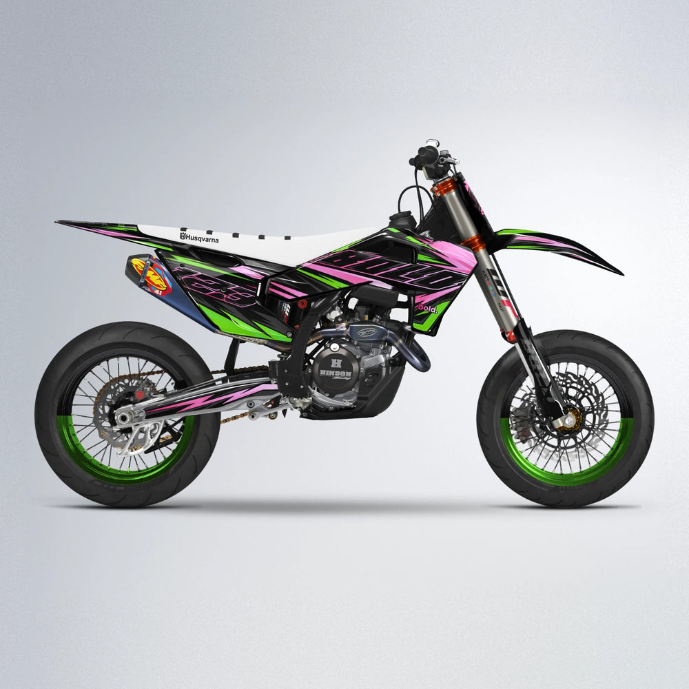 THUNDERSTRUCK Husqvarna FE/TE supermoto graphics kit in Green