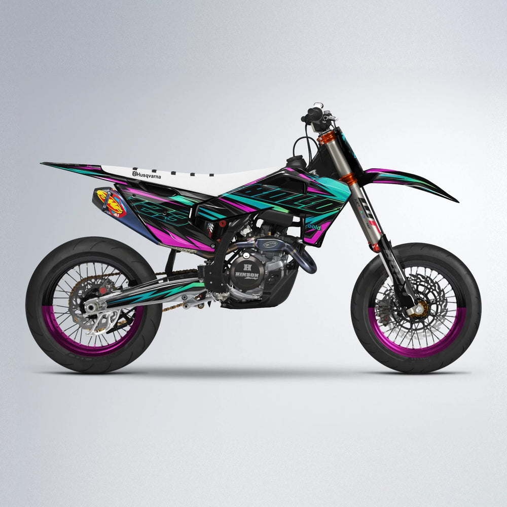 THUNDERSTRUCK Husqvarna FE/TE supermoto graphics kit in Pink