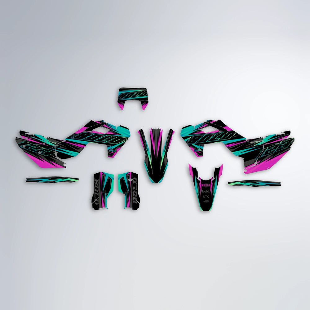 THUNDERSTRUCK Husqvarna FE/TE graphics kit parts layout in Pink