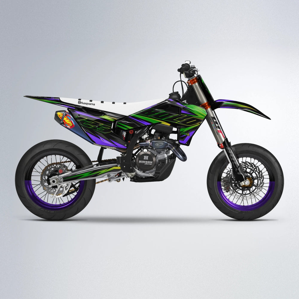 THUNDERSTRUCK Husqvarna FE/TE supermoto graphics kit in Purple