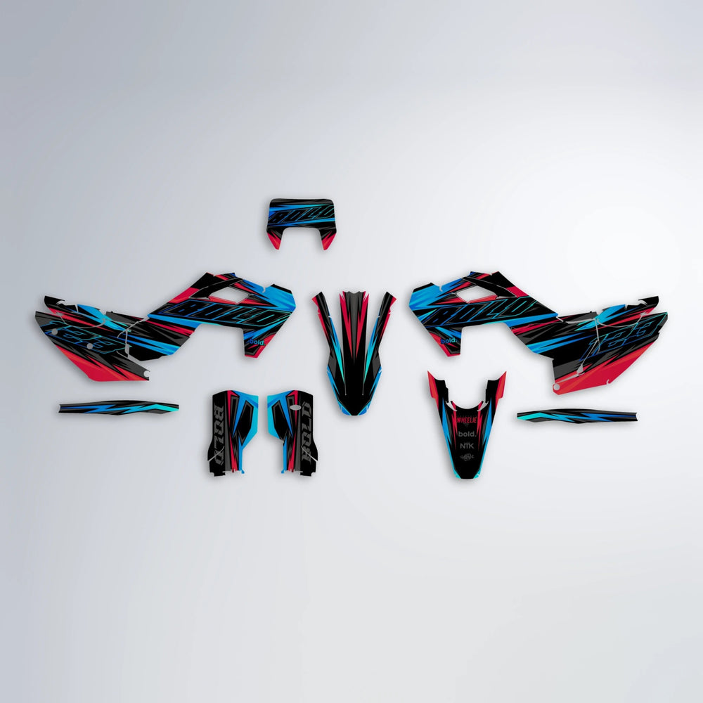 THUNDERSTRUCK Husqvarna FE/TE graphics kit parts layout in Red
