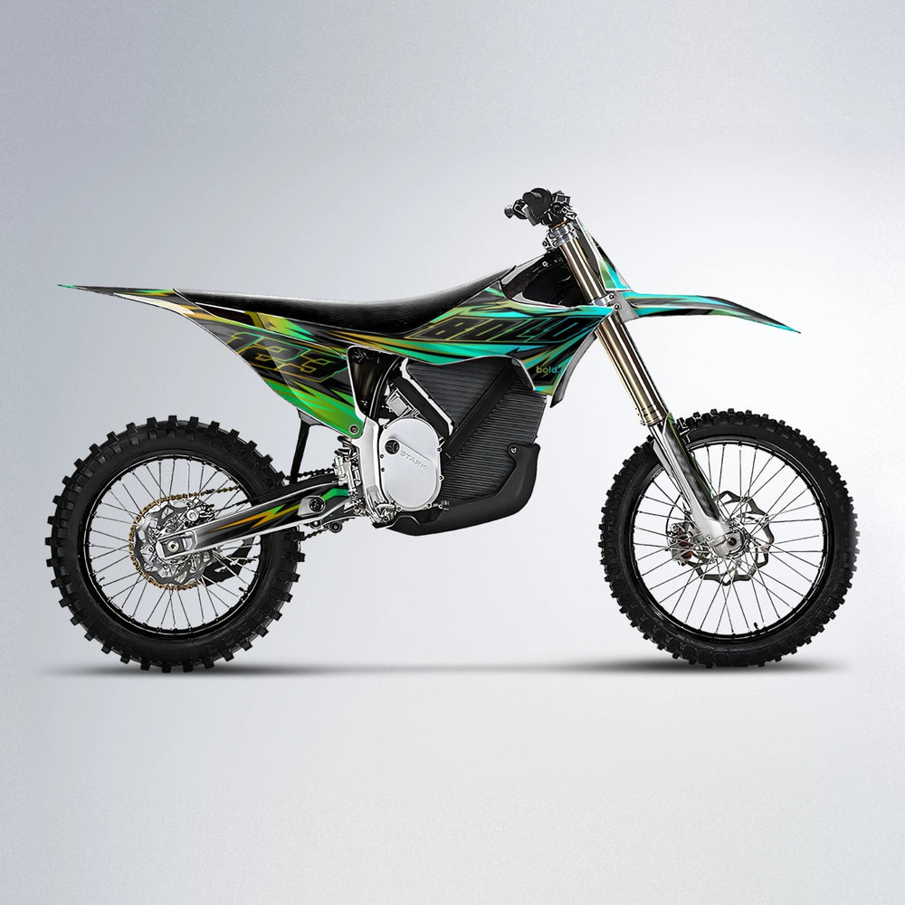 THUNDERSTRUCK Stark Varg MX motocross graphics kit in Cyan & Green