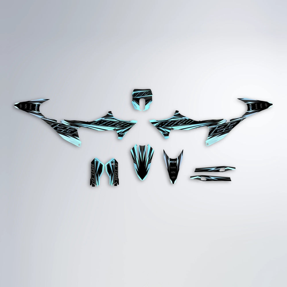THUNDERSTRUCK Stark Varg MX graphics kit parts layout in Mint