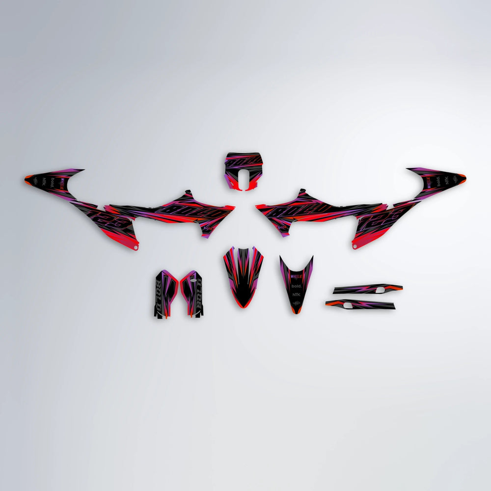 THUNDERSTRUCK Stark Varg SM graphics kit parts layout in Red