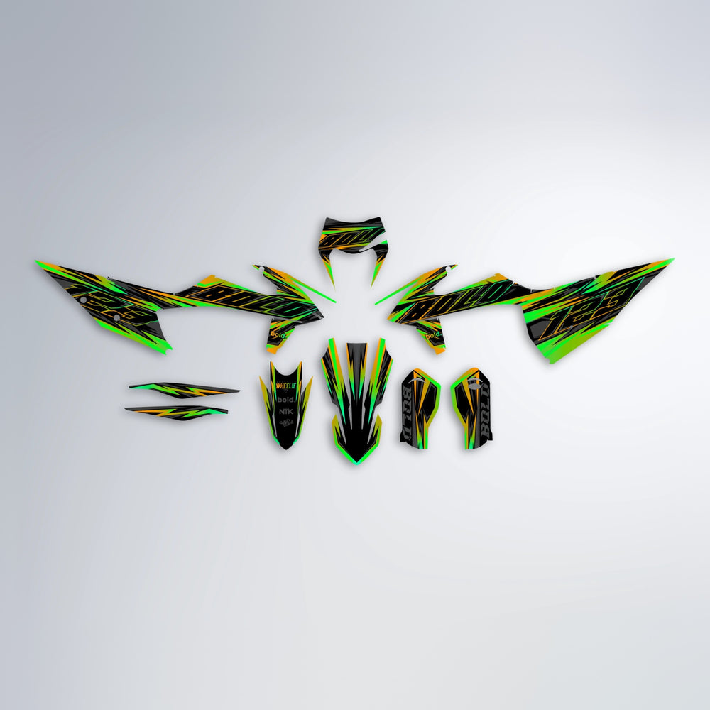 THUNDERSTRUCK graphics kit parts layout in Green