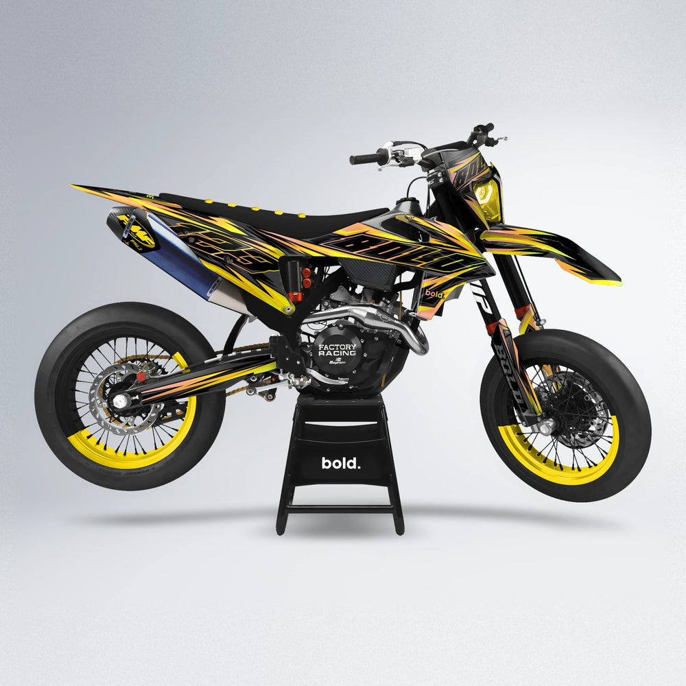 THUNDERSTRUCK supermoto graphics kit in Yellow