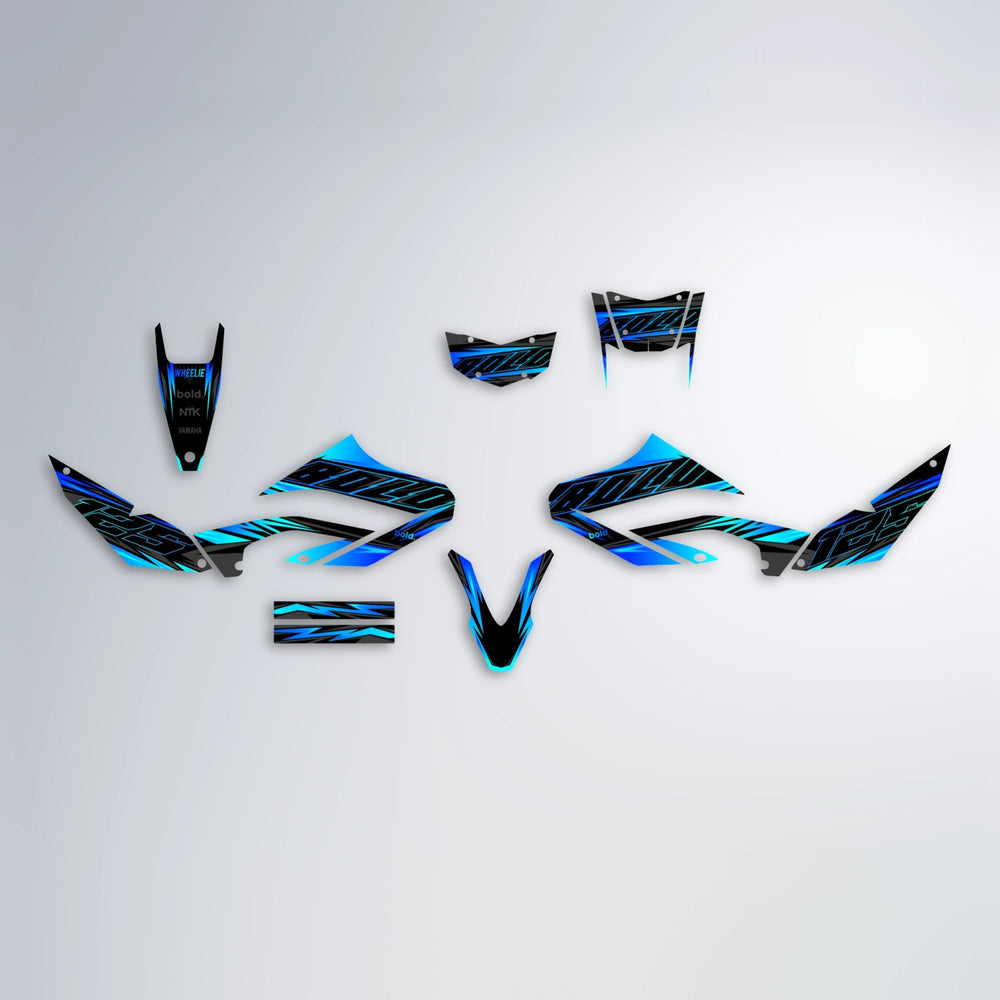 THUNDERSTRUCK Yamaha WR 125X graphics kit parts layout in Custom Colour