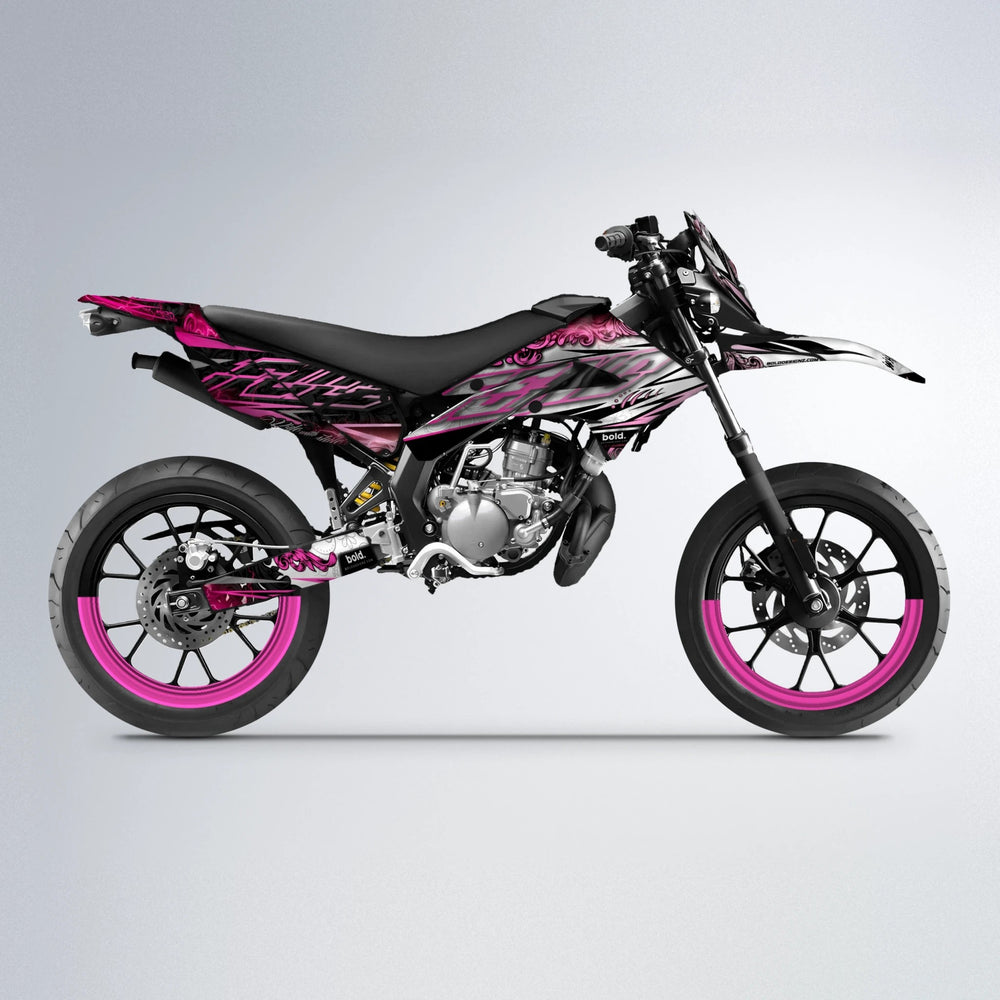 TIDAL Derbi Senda supermoto graphics kit in Flamingo