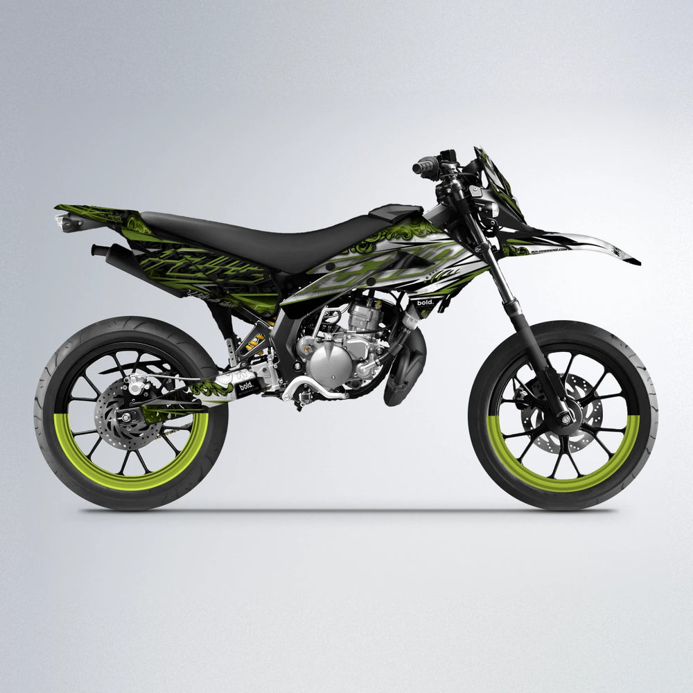 TIDAL Derbi Senda supermoto graphics kit in Olive