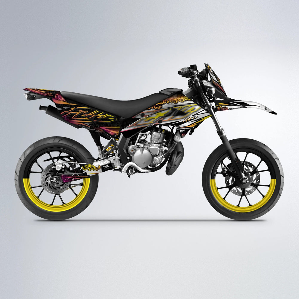 TIDAL Derbi Senda supermoto graphics kit in Pink & Yellow