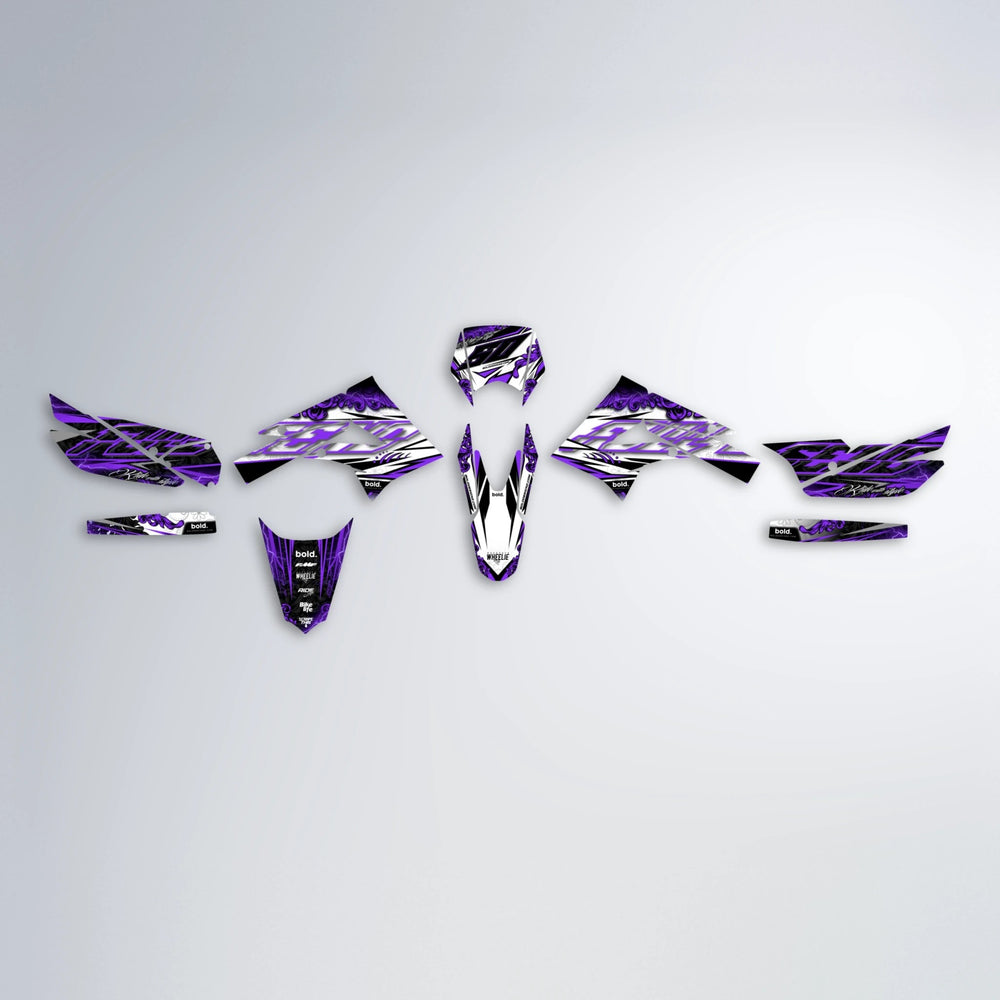 TIDAL Derbi Senda graphics kit parts layout in Purple