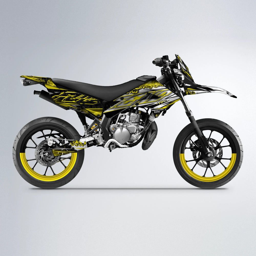 TIDAL Derbi Senda supermoto graphics kit in Yellow