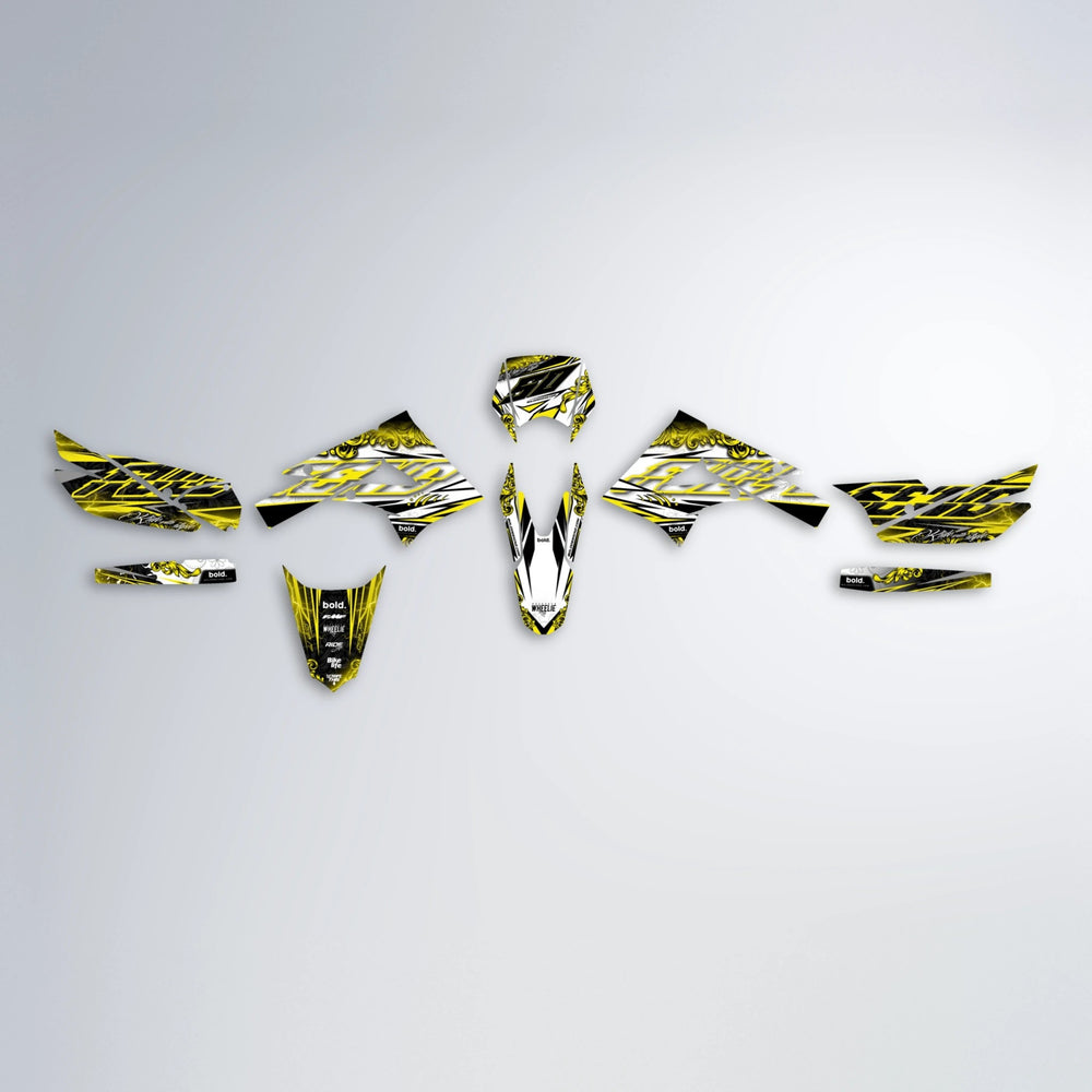 TIDAL Derbi Senda graphics kit parts layout in Yellow