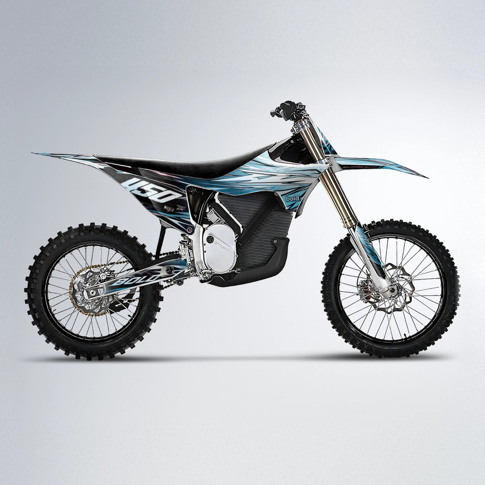 TOTH Stark Varg MX motocross graphics kit in Light Blue & White