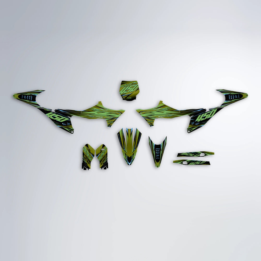 TOTH Stark Varg MX graphics kit parts layout in Olive