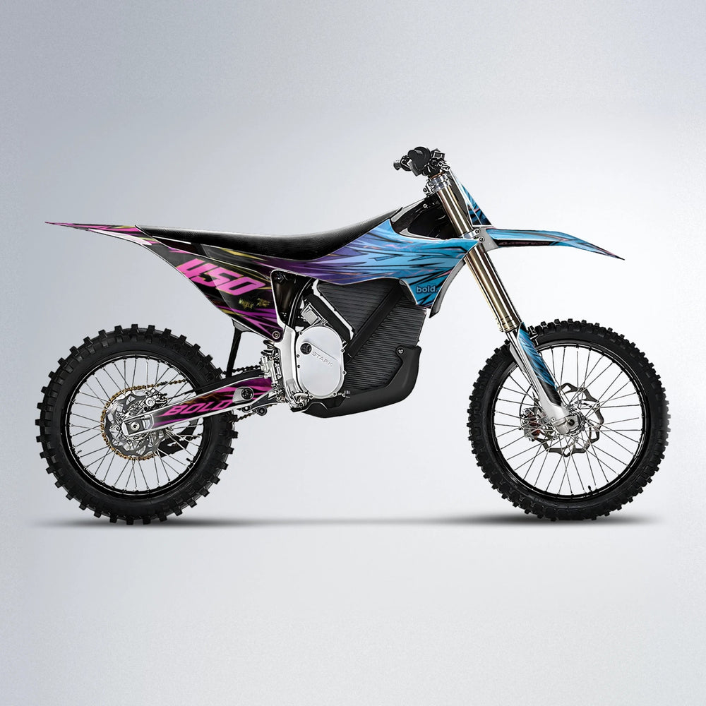 TOTH Stark Varg MX motocross graphics kit in Pink & Light Blue