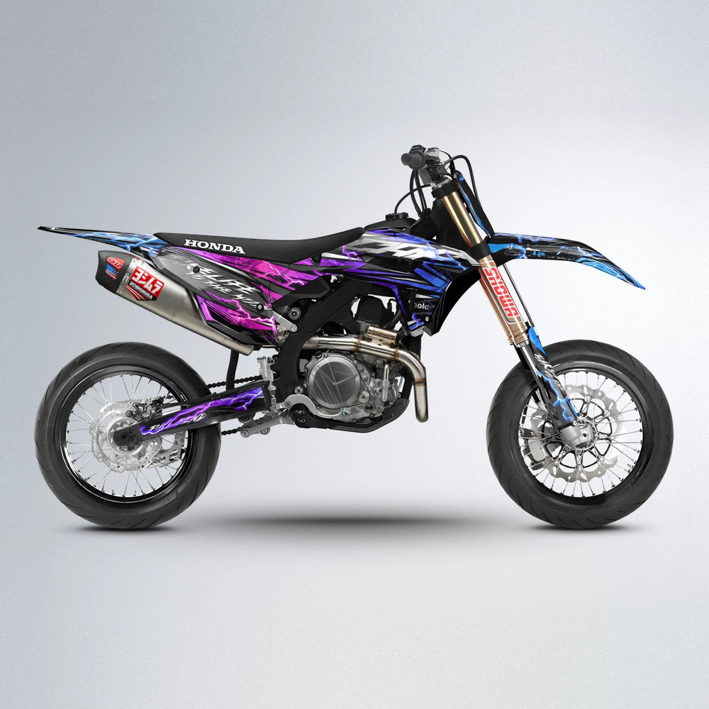 TRINITY Honda supermoto graphics kit in Blue Purple Fade