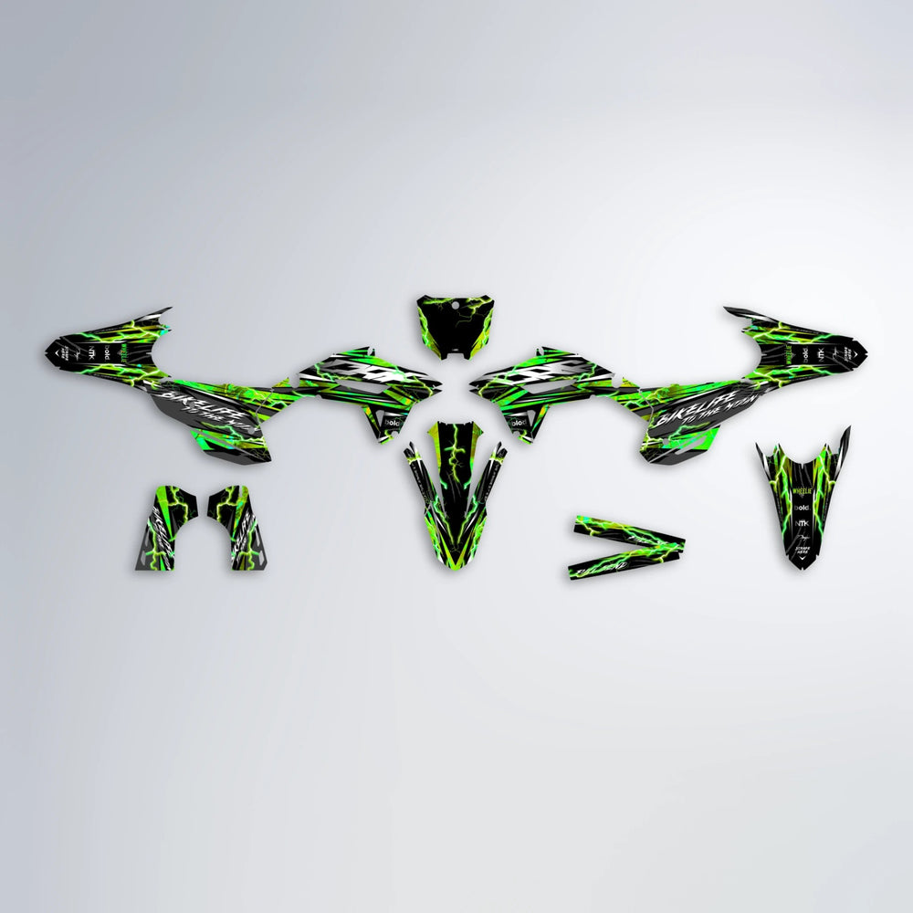 TRINITY Honda graphics kit parts layout in Green
