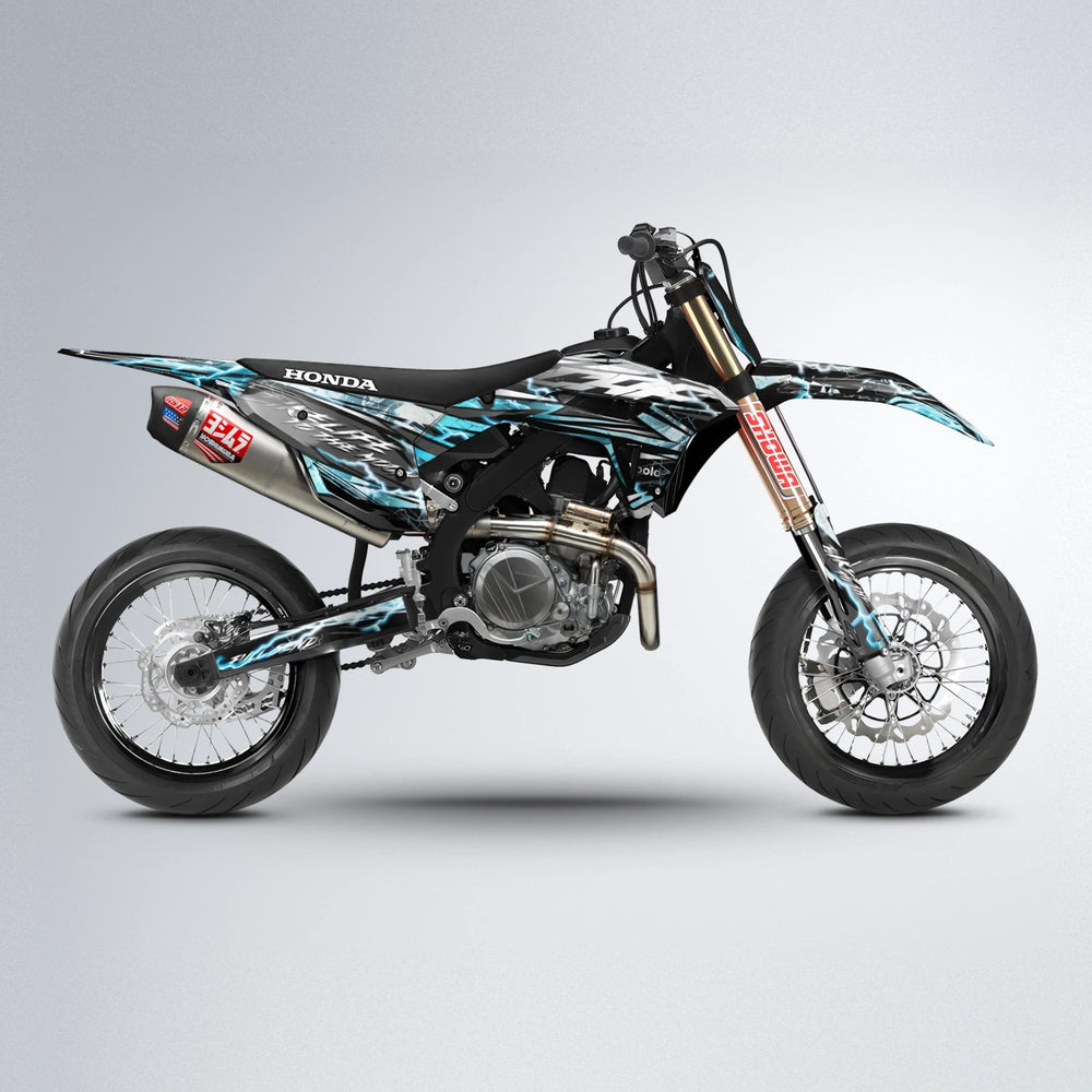 TRINITY Honda supermoto graphics kit in Light Blue & White
