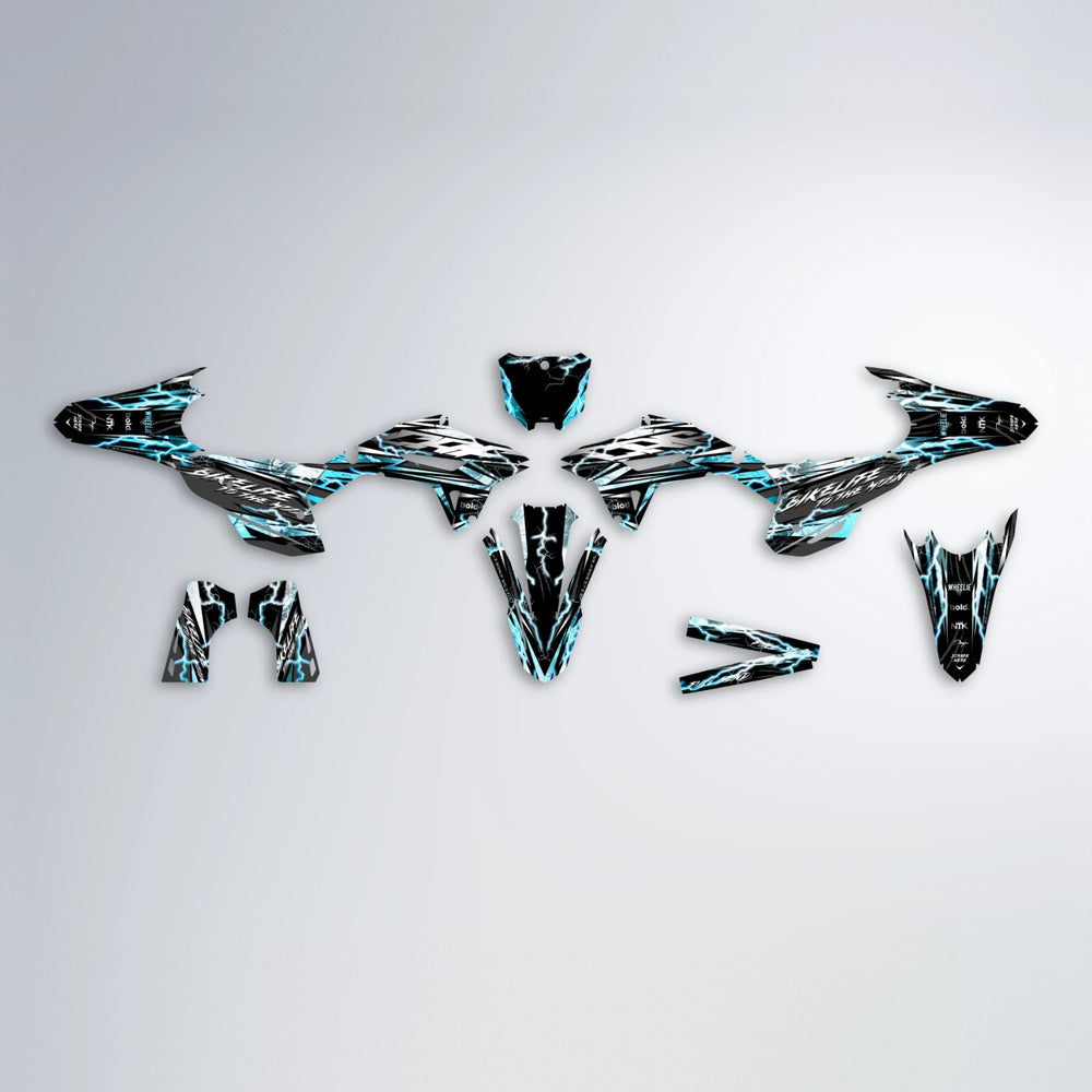 TRINITY Honda graphics kit parts layout in Light Blue & White