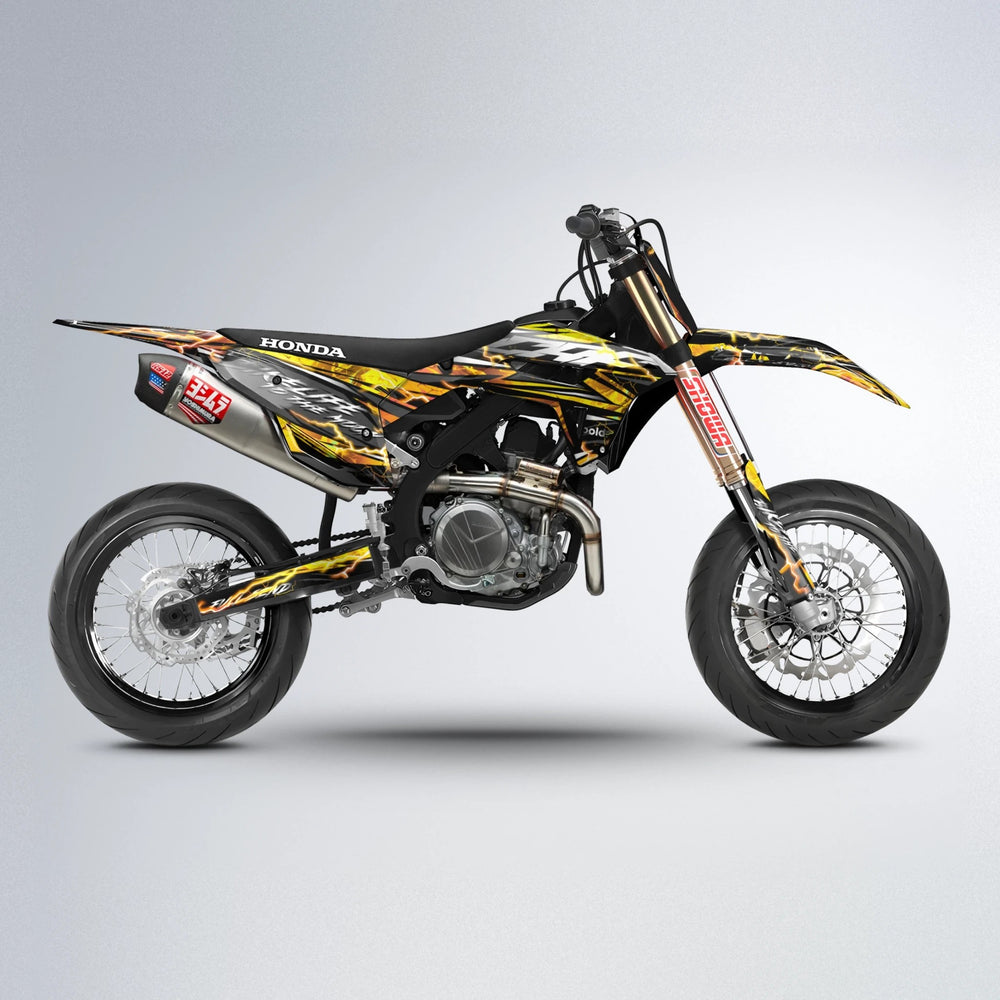 TRINITY Honda supermoto graphics kit in Orange & Yellow