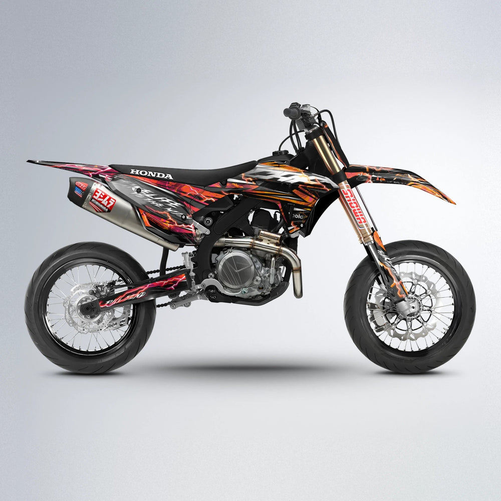 TRINITY Honda supermoto graphics kit in Red & Orange