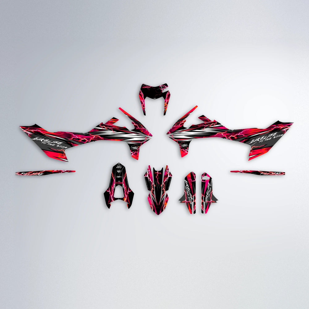 TRINITY KTM SMC 690 graphics kit parts layout in Red