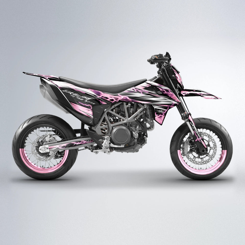 TRINITY KTM SMC 690 supermoto graphics kit in Sakura Pink