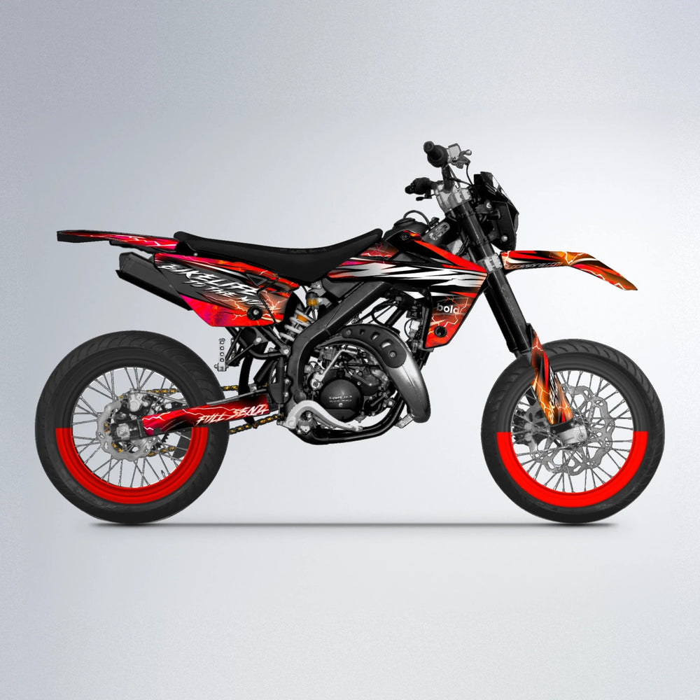 TRINITY Rieju MRT supermoto graphics kit in Red & Orange