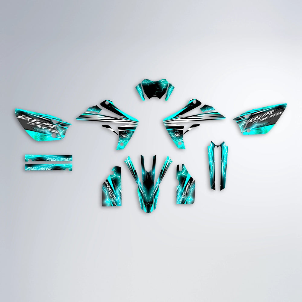 TRINITY Rieju MRT graphics kit parts layout in Teal