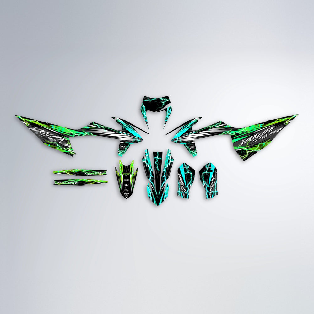 TRINITY graphics kit parts layout in Cyan & Green