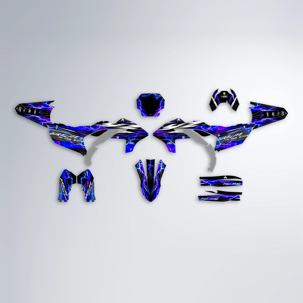 TRINITY Yamaha YZF SM graphics kit parts layout in Blue