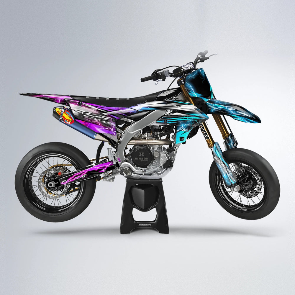 TRINITY Yamaha YZF SM supermoto graphics kit in Pink & Light Blue