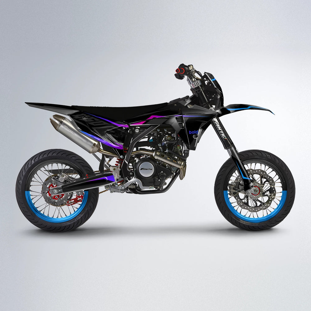 TRONIC Fantic supermoto graphics kit in Blue Purple Fade