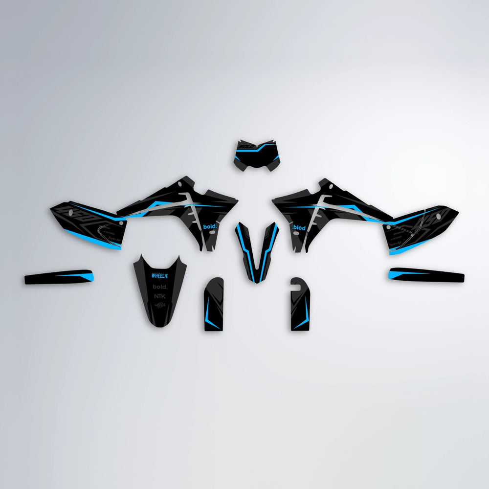 TRONIC Fantic graphics kit parts layout in Custom Colour