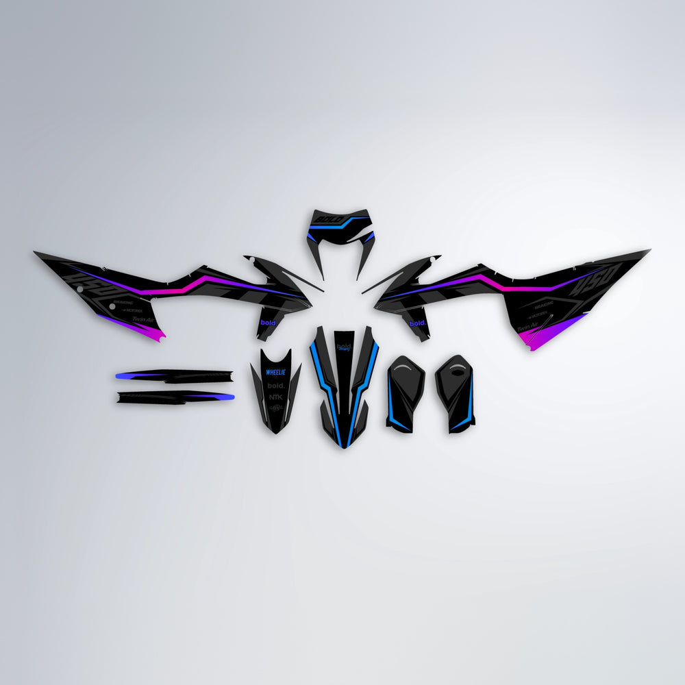 TRONIC graphics kit parts layout in Blue Purple Fade