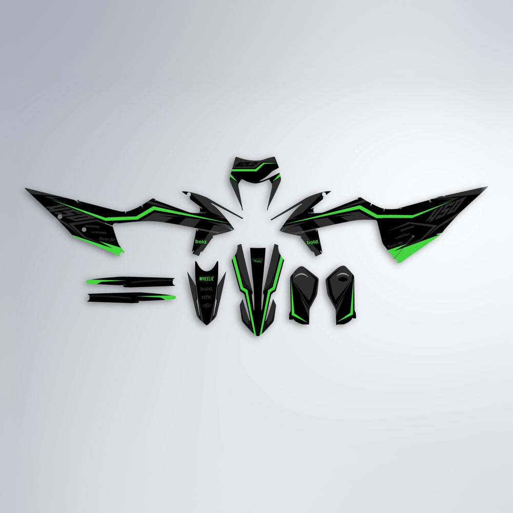 TRONIC graphics kit parts layout in Green